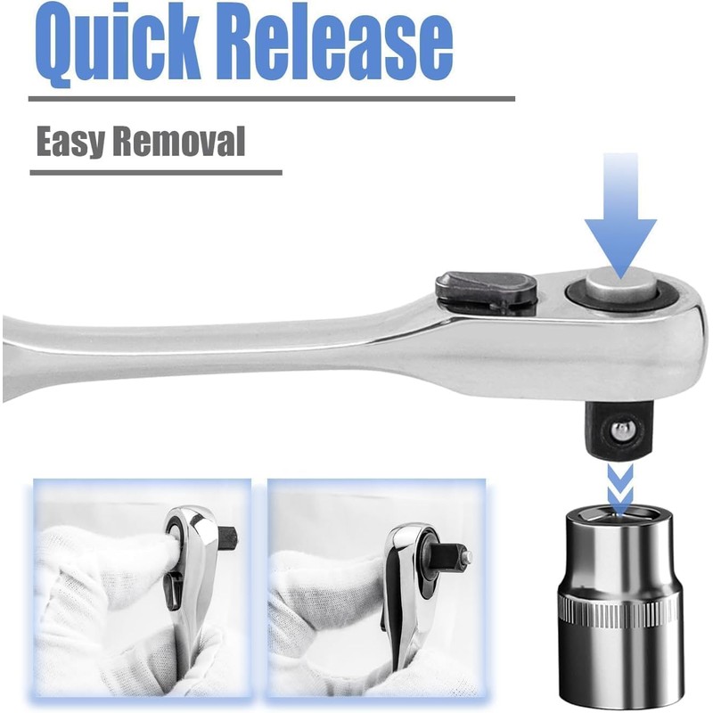 Ejoyous Mini Ratchet, 1/4 Inch Mini Ratchet Wrench Socket Ratchet