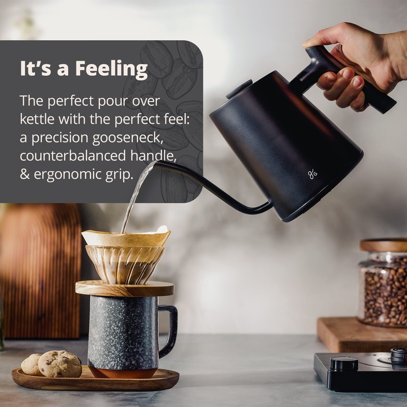 Greater Goods Electric Gooseneck Kettle, 1200W Stainless Steel with Precision