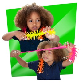 Stretchipede from Deluxebase. Colorful Stretchy Rubber Centipede, Squishy Stress Relief and Anxiety Fidget Toy, Sensory Gift and Party Favor, Color Randomly Selected