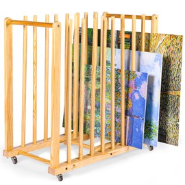 CopperStor Art Storage Rack and Art Rack for Studio Storage Organizer for Canvases – Paint Drying Rack with Adjustable Panels, Handles & Caster Wheels for Artwork - Canvas Boards - Frames & Prints