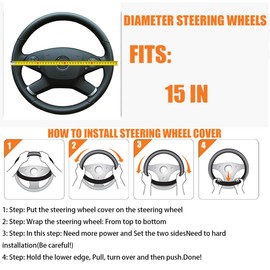 Mandark Car Steering Wheel Cover, Breathable Microfiber Vehicle Steer Wheel Protection, Anti-Slip Auto Interior Decor Protective Accessories, Cool in Summer, Universal for SUV, Truck, RV（Gray）