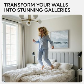 Homeforia 24x24 Silver Picture Frame, High End Metal 24 x 24 Large Square Silver Frames with Mat 20 by 20 inch Photo, 24by24 Thin Poster Frame Matted to 20x20 Print, Tempered Glass, Wall Kit, Set of 1