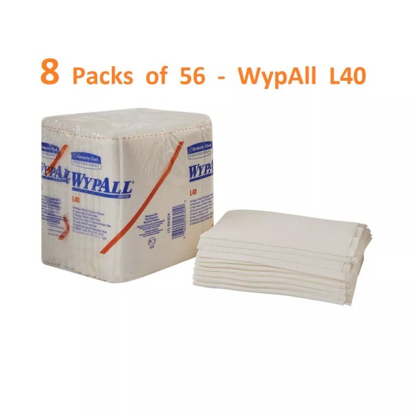 Kimberly-Clark WypAll L40 Disposable Washcloth Task Wipes 12.5 X 12",
