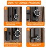 INIRET White 180 Degree Barn Door Lock,3 Digit Password Keyless,Mechanical
