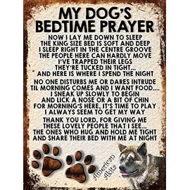 MY DOG'S BEDTIME PRAYER RETRO STYLE METAL TIN SIGN/PLAQUE (267DRS) AMERICAN AKITA