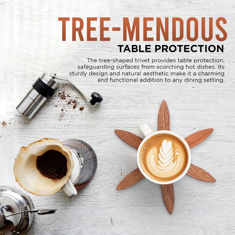 AH Inside Wooden Tree Trivet Set of 4 – Wood