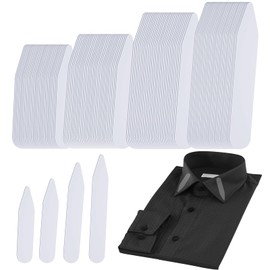 Wahijihe 112 PCS Collar Stays for Men's Dress Shirts,Plastic Collar Stays Dress Shirt Collar Inserts for Any Shirt with Collar,4 Sizes