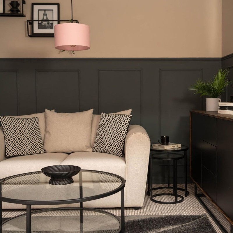 MiniSun | Small Modern Blush Pink Fabric Drum Light Shade