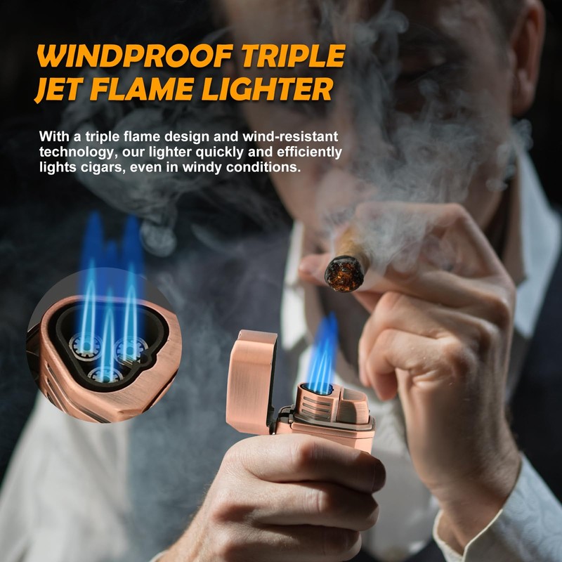 SCARRA Cigar Torch Lighter, Multi-Function 3-in-1 Cigars Lighter Gift for