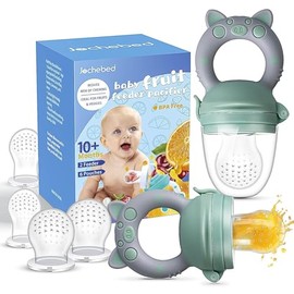 Chupete alimentador de frutas para bebé - Chupetes de dentición frescos, juguete de dentición de frutas para bebés de 3 a 24 meses, 6 piezas de bolsas de silicona para niños, niñas y bebés, mango de