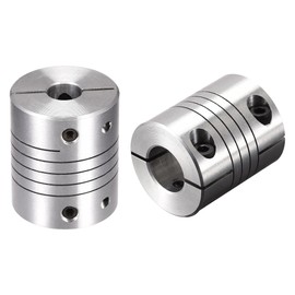 sourcing map Motor Shaft 8 mm to 12 mm Spiral Beam Coupler Coupling 25 mm Diameter 30 mm Length Pack of 2