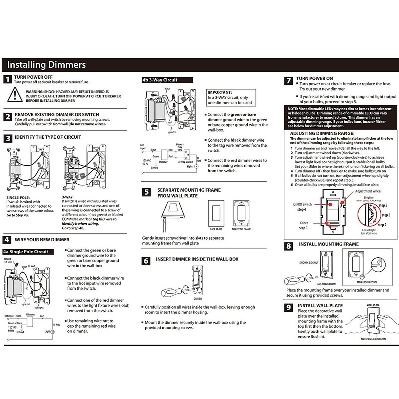 Cloudy Bay 3-Way Dimmer Switch for LED/CFL/Incand