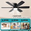 52inch Black Ceiling Fans with Lights and Remote/App Control, Low