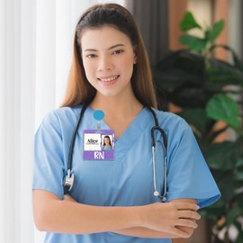 HJZHII RN Badge Buddy Card, Nursing Glitter Nurse Badge Buddy Horizontal