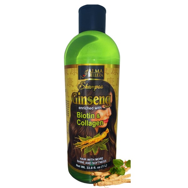 Alma Belleza Ginseng Shampoo Enriched with Biotin & Collagen (Jengibre,