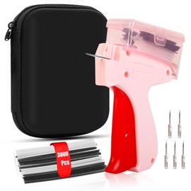 Stitch Gun for Clothes, Tagging Gun Quick Clothing Fixer - Micro Hemming Sewing Fastener Tool Kit Includes EVA Travel Case, 3000 Fasteners, 6 Needles, Mini Stitch Tagging Gun for Home (Pink)