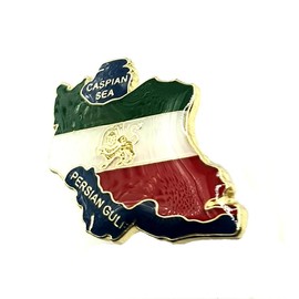 Imperial State of Iran Middle East Persia Persian Arab Country Map Flag Metal Enamel Pin Badge