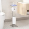 Toilet Paper Holder Stand with Top Storage Shelf, Free Standing