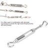Turnbuckle, M6 Stainless Steel 4pcs Hook-to-Hook Turnbuckle for Outdoor Use