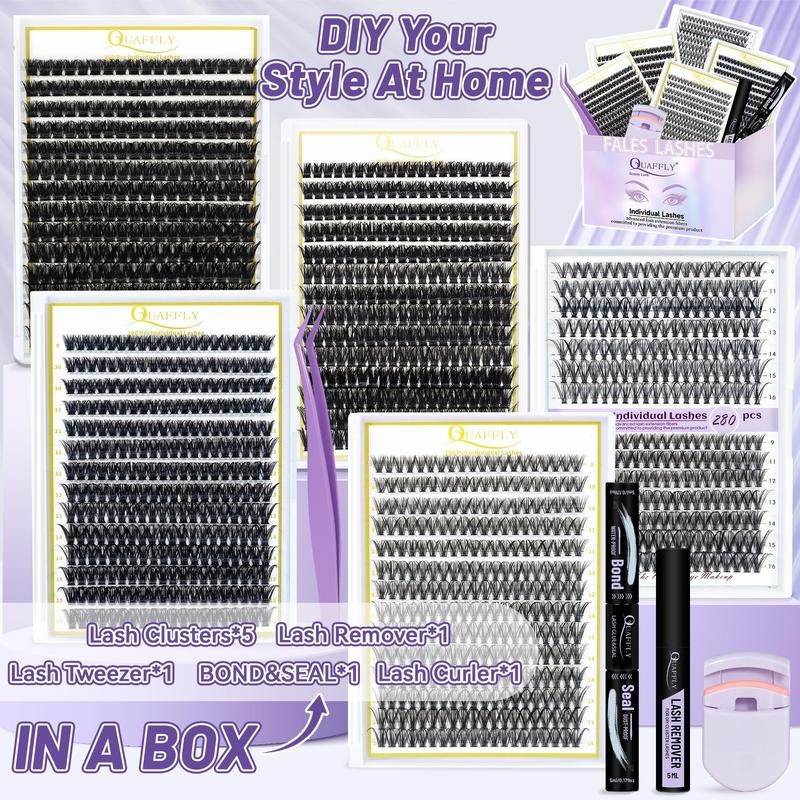 Mixed Length False Eyelashes with Bond and Seal & Remover