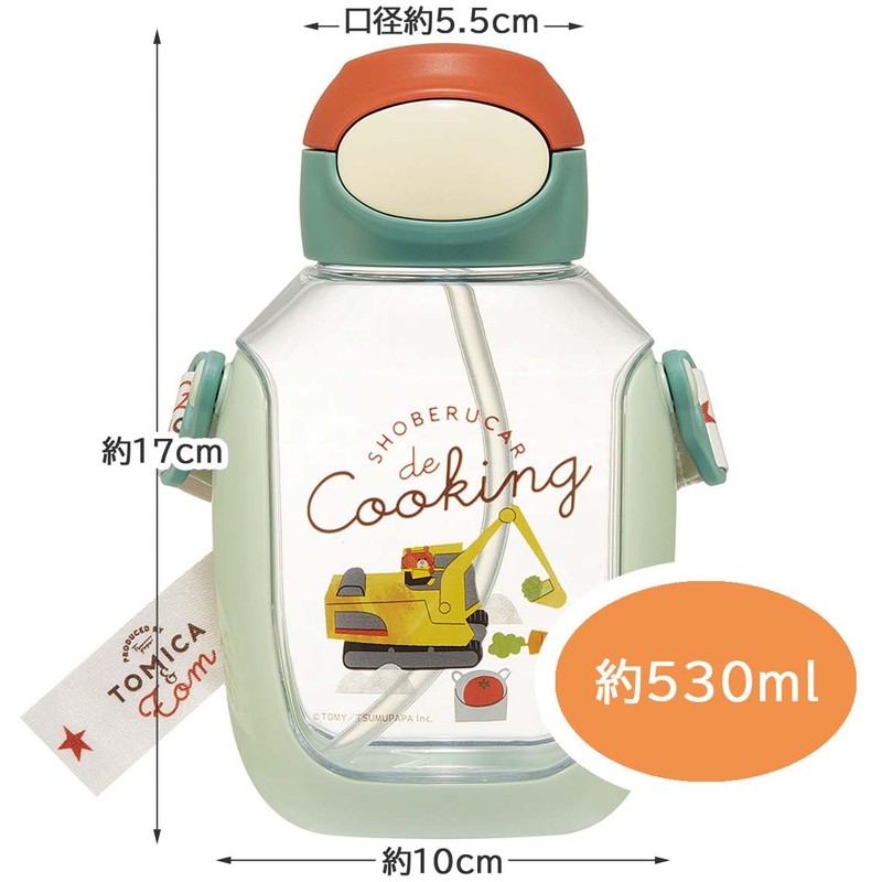 Skater PDSH6DX-A Tomica & TOM Water Bottle with Straw, 18.9
