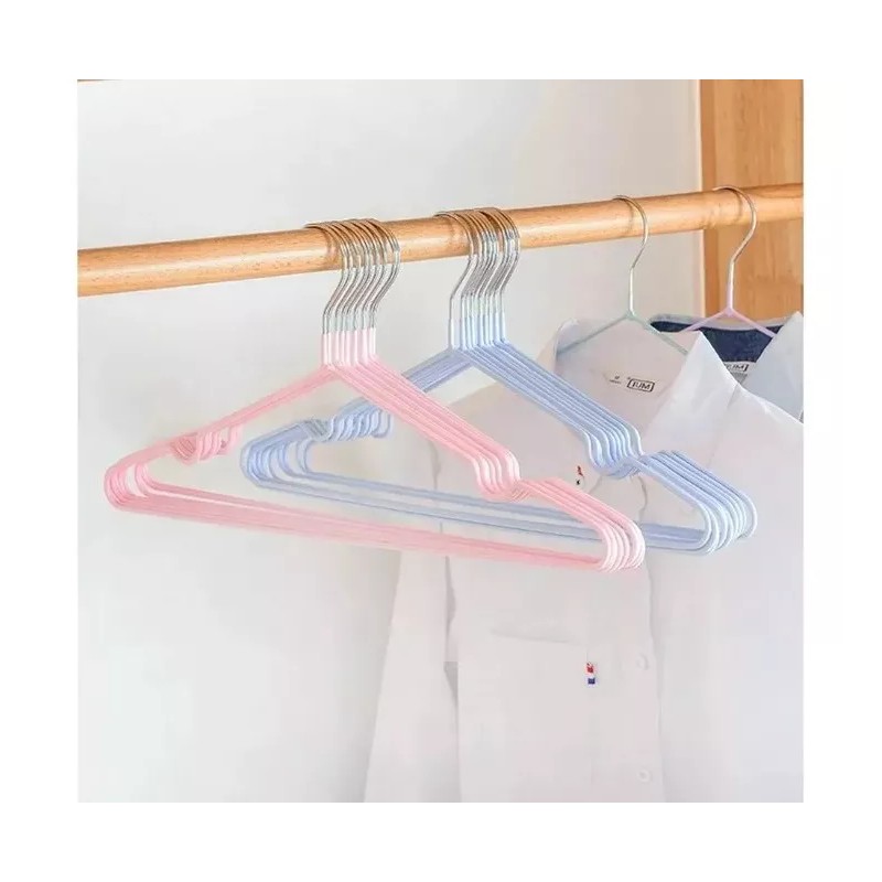TodoPerchas 10 Ganchos Ropa Metalicos Antiderrapantes Calidad Premium