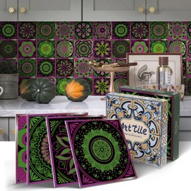 VICCI 12Pcs Tile Decals 5.9"x5.9" Wall Tiles Removable Kitchen Backsplash Peel and Stick Wall Stickers for Bathroom Includes Gift Box