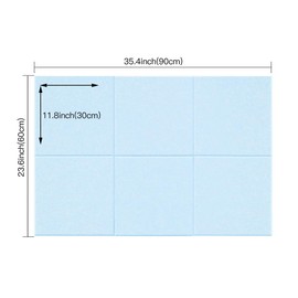 Large Cork Board Alternative, 11.8''x11.8'' 6 Pack Felt Bulletin Board with Safe Removable Adhesive Tabs, Connectable Felt Wall Tiles Bulletin Boards Cork Boards for Walls Pin Board Tack Board-Blue