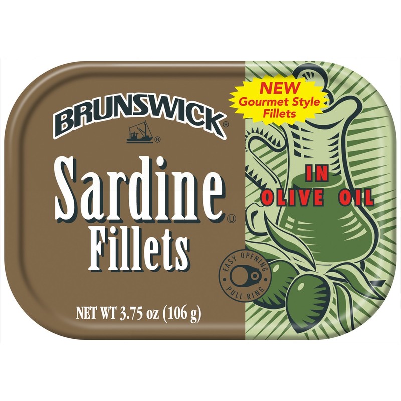 BRUNSWICK Wild Caught Sardine Fillets in Olive Oil, 18 Cans