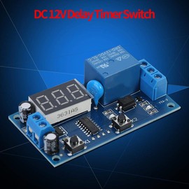Akozon TTimer Relay Module DC 12 V Cycle Delay Timer Switch Adjustable Relay Module Board Infinite Loop with LED Display