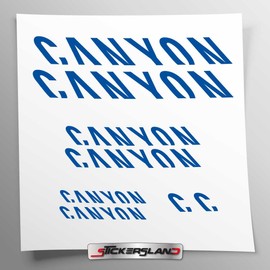 Stickersland® – Canyo – Sticker Kit Compatible with Mountain Bike Frame and Helmet | Decals Sticker Decal Bike Logos | Stickersland® – Canyo (Glossy Blue)