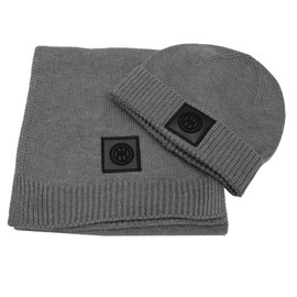Inter 153596 Grigio Hat and Scarf Set, Grey, One Size, gray