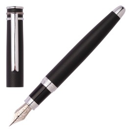 Cerruti 1881 Austin Diamond Black Fountain Pen, Iconic Writing Instrument, Gift Box