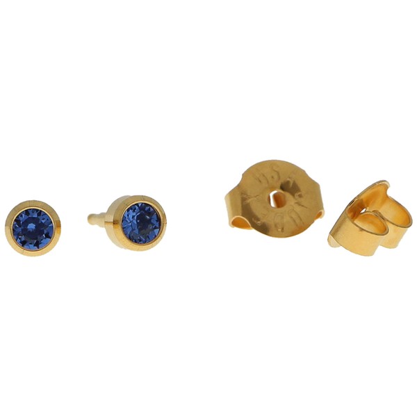 Sterile Gold-Plated Stud Earrings Made from Surgical Steel, Frame with