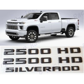 GM Auto Matte Black Doors 2500HD Tailgate Silverado Emblems Fit 2019-2023 Silverado 2500