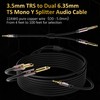 1/8 to Dual 1/4 Stereo Cable 8 Feet (2 Pack),