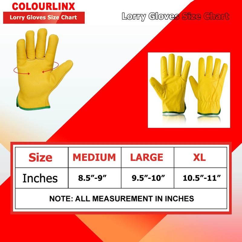 Leather Fleece Lined Safety Work Gloves Lorry Driver, Yard Work,