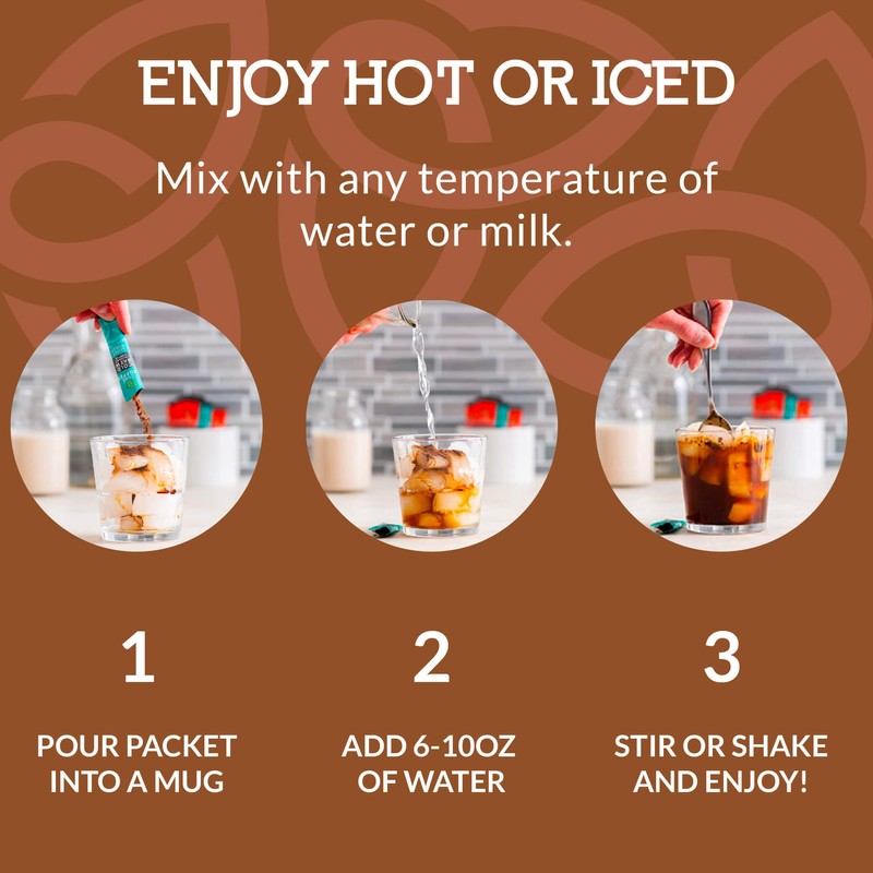 Cusa Tea & Coffee, Mocha Cold Brew. Premium Instant Coffee,