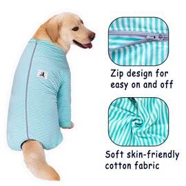 Axcimond Dog Bodysuit Post Surgery Dog Onesie with Zipper Full Body Dog Pajamas Large Medium Dog Shedding Suit Surgical Suit for Dogs Female/Male Dog Surgery Suit Recovery Suit after Surgery Spay Suit
