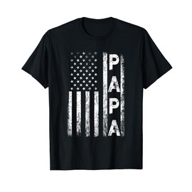 Papa Vintage American Flag Father's Day 4th of July Grandpa T-Shirt