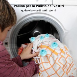 Pack of 6 Lint Balls for Washing Machines, Reusable Laundry Ball, Laundry Ball Removes Pet Hair, Lint, Lint (Blue) Diameter 3.5 cm