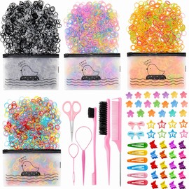 2056 Pcs Hair Accessories for Girls & Toddlers, Ponytail Holders, Hair Ties, Mini Hair Clips, Rubber Bands Set