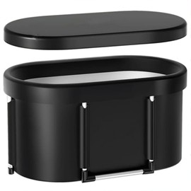 126 Gal Large Oval Ice Bath Tub for Athletes XL Portable Cold Plunge Tub with Cover Multiple Layered Outdoor Recovery Tub, Capacity for Cold Water Therapy Ice Baths at Home Outdoor Gym