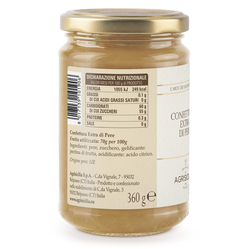 Agrisicilia confettura extra di Pere, dolcezza naturale, ottima con pecorino