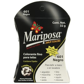 Mariposa Colorante Para Ropa, Cristales De Color Negro Numero 601, 32 G, Pack of 1