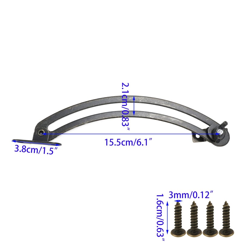 2 Pairs Bronze Lid Support Hinges, Bronze Left and Right