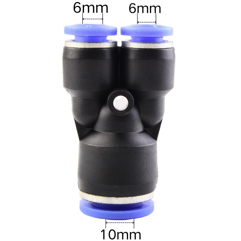 ANGEEK 10 pieces 10-6 mm 3-way Y-connector with variable diameter,