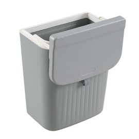 Yesdate 3.2 Gallon/12 L Hanging Small Trash Can with Lid, Kitchen Compost Bin for Wall Mount, Mountable Food Waste Bin for Kitchen Cabinet Door