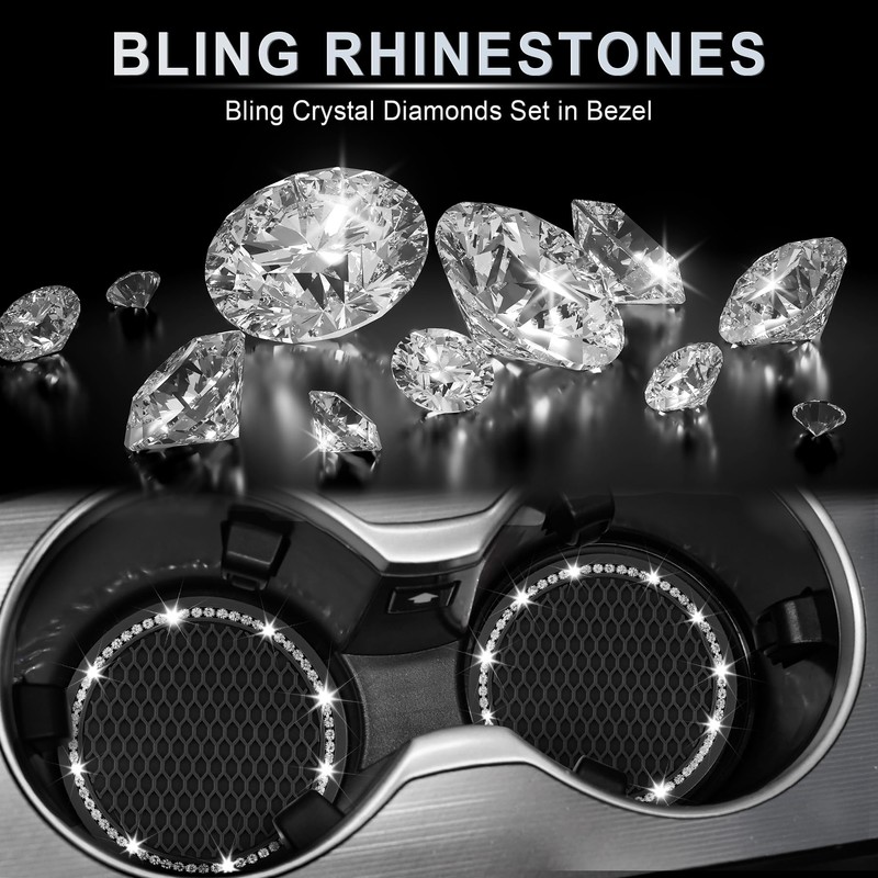 JUSTTOP Car Cup Holder Coaster, Insert 2 Pack Universal Auto