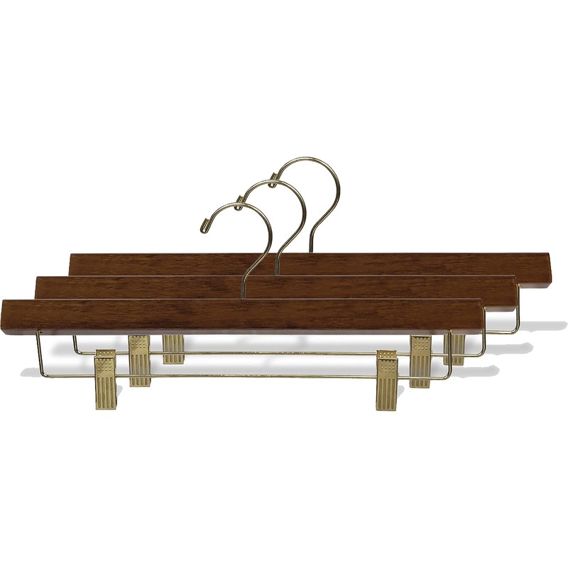 Premium Wooden Bottom Hanger, 25 Pack Solid Mahogany Alder Wood